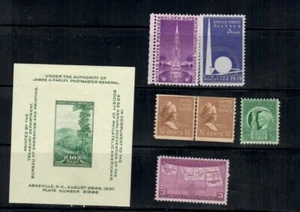 #797...#908 conmemorativos de 1937-40 MLH 7 sellos - Imagen 1 de 1