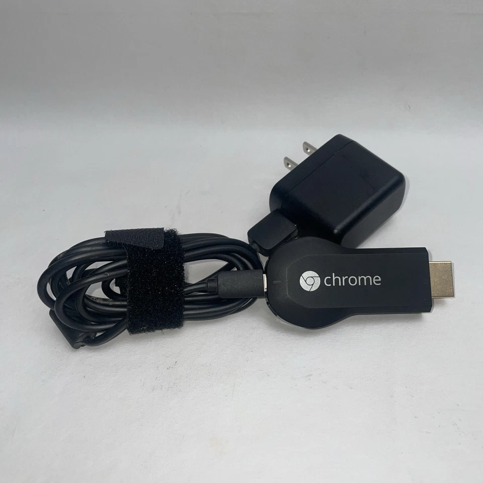 Google Chromecast (1st Generation) Streaming Media Player - H2G2-42 (Black) - Image 1 of 4