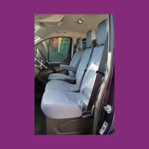 Ford Transit Custom 2013+ maßgeschneiderte wasserdichte vorne 3 graue Sitzbezüge KEIN TRAY - Bild 1 von 2