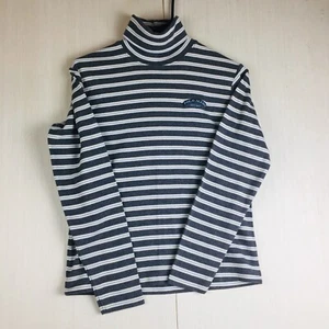 POLO JEANS Co. Women's Gray & White Striped Long Sleeve Ralph Lauren Top M - Picture 1 of 9