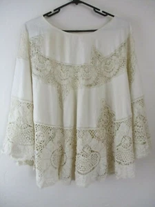 Antique Skirt cotton lace linen handmade circle petticoat knee length 1920s 1900 - Picture 1 of 12