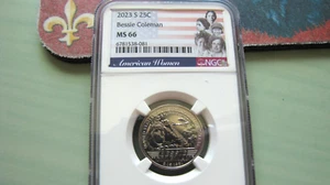 2023 S Bessie Coleman Quarter - San Francisco - NGC MS 66 - Foto 1 di 2
