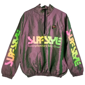 Surf Style Interplanetary Body Gear Windbreaker Jacket Iridescent Retro Size S - Picture 1 of 12