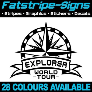 EXPLORER KOMPASS AUFKLEBER GRAFIK DECALS CAMPERVAN WOHNMOBIL CARAVAN DAY VAN - Bild 1 von 2