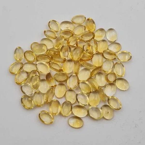 100 Cts Natural Citrine Oval Cabochon Loose Gemstone Lot 130 Pcs 5*7 MM - Picture 1 of 3