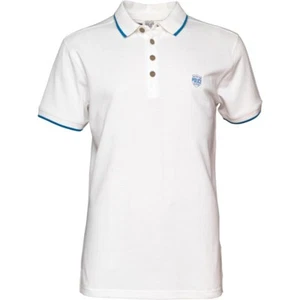 833 Police Akil Polo Mens LARGE 100% Cotton Jersey off white R351-15 - Picture 1 of 1