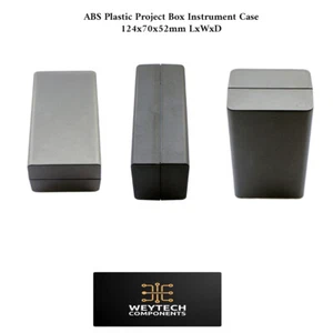 Black ABS 124x70x52mm Electronics Enclosure Box Project Case Instrument Housing - Picture 1 of 5