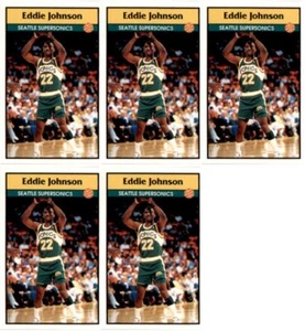 (5) 1992 Panini Stickers #57 Eddie Johnson Seattle SuperSonics Card Lot - Picture 1 of 2