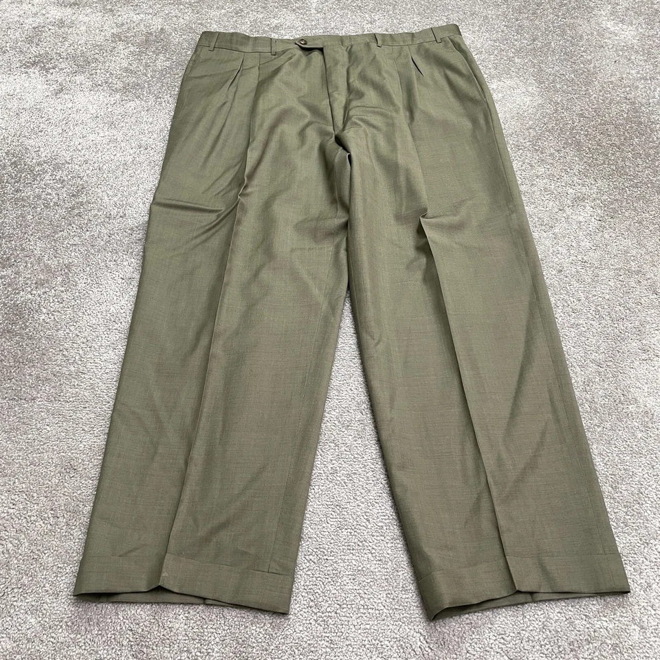 Corneliani Traje de Lana Virgen Pantalones de Vestir para Hombres 42 Marrón Recto Plisado Negocios Foto 1 de 4