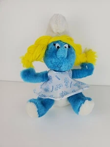 Vintage 8" Smurf 1981 Smurfette Plush W Tag Peyo Wallace Berrie + Co Stuffed - Picture 1 of 9