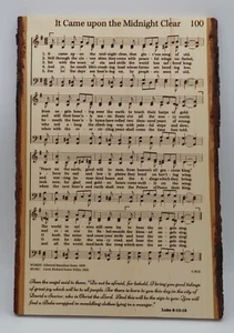 ENGRAVED "IT CAME UPON A MIDNIGHT CLEAR" on BARK EDGE WOOD PLANK 16" (large) - Picture 1 of 1