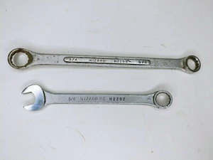 2 Vintage USA Made Wizard Double Box End Wrench(¾ & ⅝) & Combo ⅝ 12-Points - Picture 1 of 2
