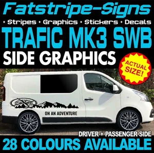 passend für Renault Traffic MK3 SWB L1 GRAFIK AUFKLEBER STREIFEN CAMPERVAN WOHNMOBIL - Bild 1 von 2