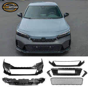 Fits 22-24 Civic Type R Style Front Bumper Cover Bodykit PP + Lower Mesh Grill - Picture 1 of 10