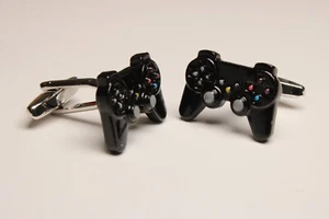 Cufflinks Game Controller PlayStation Xbox Nintendo Switch Style Novelty Chrome - Picture 1 of 1