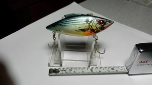 RAT-L-TRAP, VINTAGE, BLUE SHAD PATTERN, ORIG.HOOKS/HDWE, USED, EXC.COND. 1/2 OZ. - Picture 1 of 4