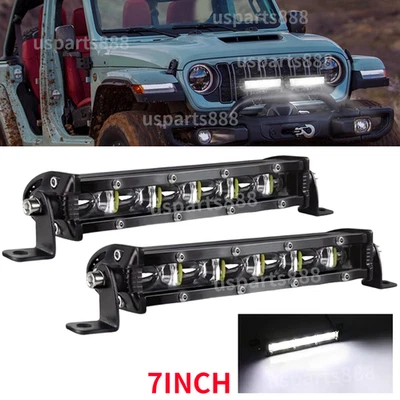 2x 7inch led light bar Spotlight 60W light bar off road led Work Lights 24V 12V - Image 1 of 4
