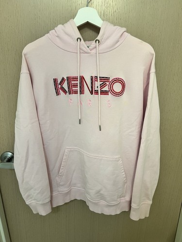 Felpa con cappuccio Kenzo Paris rosa chiaro taglia S logo ricamato