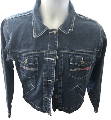 Chaqueta vaquera azul Fubu The Collection con detalles rojos, grises, blancos juveniles XL Foto 1 de 4