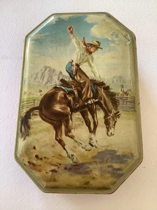 Vintage 'Welch's Toffee Dose 'Cowboy zu Pferd' Western Motiv ca. 1950er - Bild 1 von 9