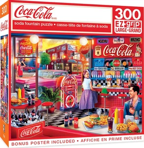 Masterpieces 300 Piece EZ Grip Jigsaw Puzzle - Coca-Cola Soda Fountain - Family- - Picture 1 of 6