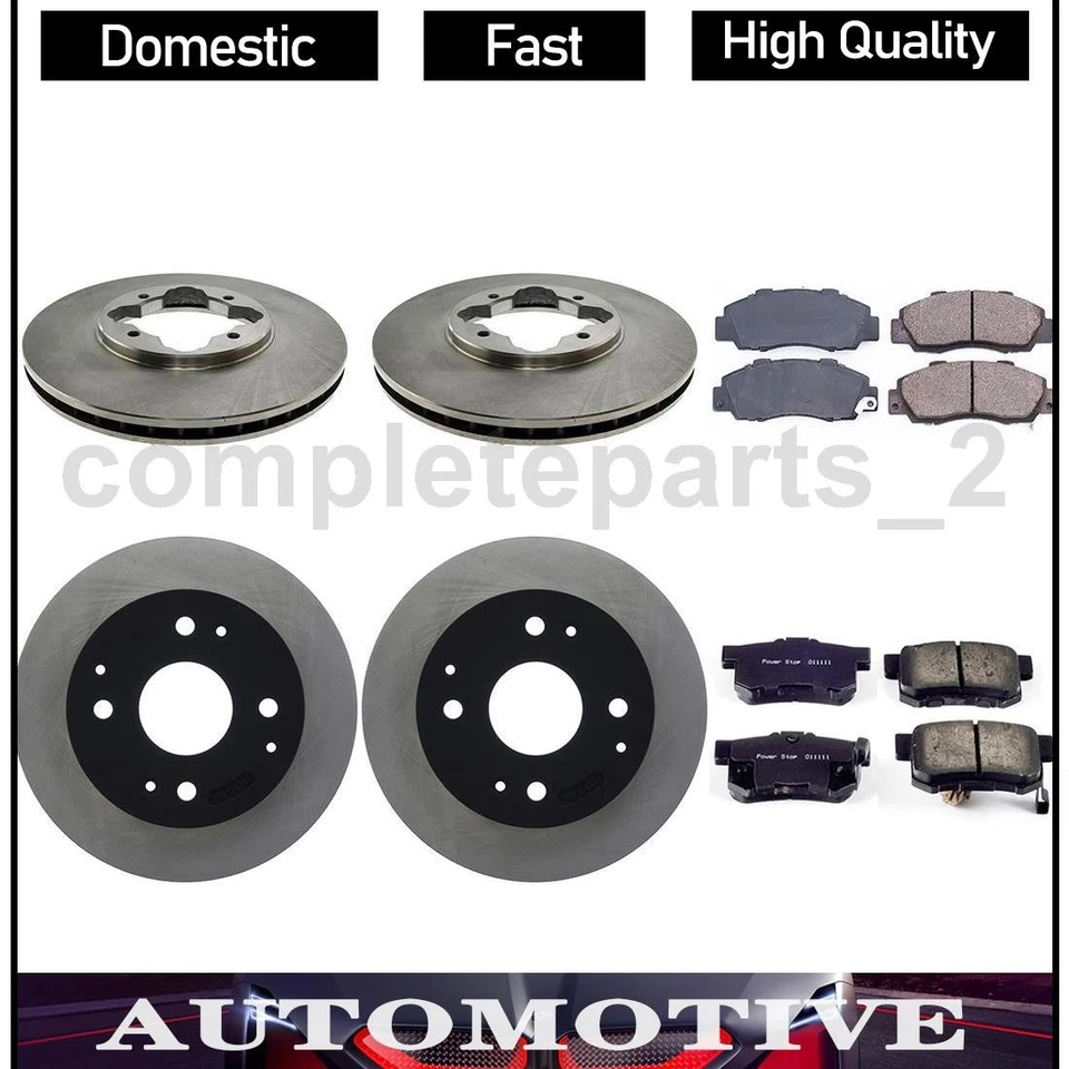 Juego de 6 pastillas de freno delanteras traseras rotores de freno para Acura TL 1995-1998 Foto 1 de 4