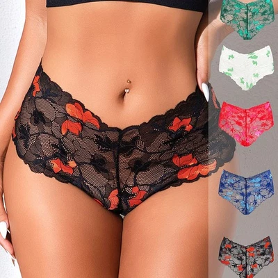 Paquete de 5 Sexy Mujeres Bragas de Encaje Transparente Tanga Calzoncillos Damas Ropa Interior Lencería Foto 1 de 4
