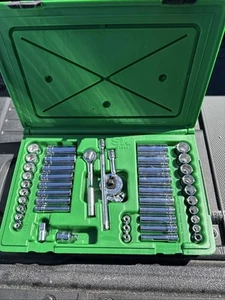 SK Tools USA 1/4” Ratchet Socket Set 48pc 91848 Metric Sae Deep 91844 Thumbwheel - Picture 1 of 24