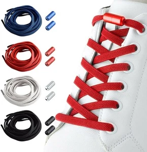 Elastic shoelaces quick-release fastener Flat Colorful Shoelaces without tying - Picture 1 of 18