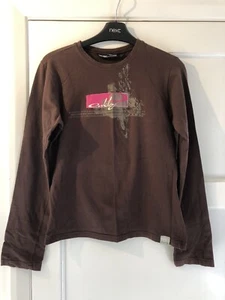 Ladies Oakley Brown Graphic Long Sleeved Top Size XL (approx 14) Late 90’s - Picture 1 of 4