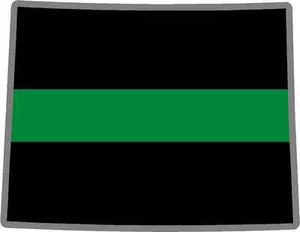 4" Wyoming WY State Thin Green Line Military Ranger Federal Agent Decal Sticker - Imagen 1 de 1