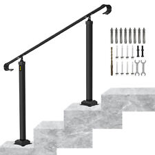 VEVOR Wrought Iron Handrail Stair Railing Fit 1 to 3 Steps Adjustable Hand Rail