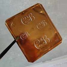CB C B monogram initials letters antique copper metal stencil VTG name genealogy
