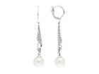 Diamant & Natur Perle Ohrhänger Damen Ohrring Design 585 14 k Weißgold Echt Gold