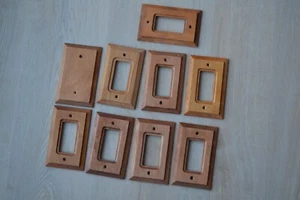 Lot of 8 Rustic Wooden Light Outlet GFCI Receptacle Plates & Blank Cover. Used. - Picture 1 of 12
