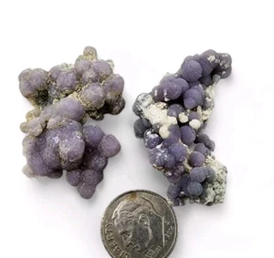 Grape Chalcedony Botryoidal Agate Crystals 17.4 grams. 2 Piece Lot - Picture 1 of 2