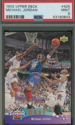 Tarjeta All-Star MICHAEL JORDAN PSA 9 como nueva, 1992 Upper Deck #425 Foto 1 de 4