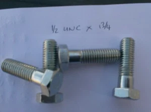 1/2" X 1 3/4" UNC HEXAGON HEAD BOLTS  X 4   BH508141 - Picture 1 of 1
