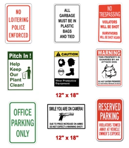Warning Caution and Notice No Trespassing Reserved Parking No Loitering PVC Sign - Bild 1 von 33