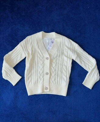Nuevo Suéter Cárdigan Tejido con Cable Abercrombie Niños Crema Manga Larga 5/6 Nuevo con Etiquetas Foto 1 de 3