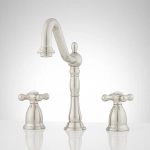 Signature Hardware Victorian Widespread Bathroom Faucet Cross Brushed Nickel