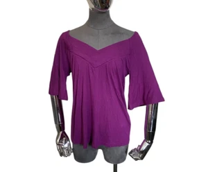 Jasper Conran Blouse Small Purple Oversized Elbow Length Sleeves Size 10 - Picture 1 of 12