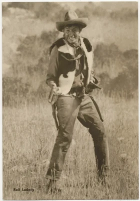 31/834 SCHAUSPIELER DDR - ROLF LUDWIG  - WESTERNSZENE - FOTO DEFA-BLÜMEL 1970 - Bild 1 von 2