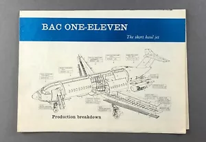 BAC1-11 MANUFACTURERS SALES BROCHURE ONE ELEVEN CUTAWAY SEAT MAP - Picture 1 of 2