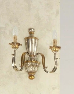 APPLIQUE IN LEGNO CLASSICO A 2 LUCI COLL ESSE 750/2A - Picture 1 of 1
