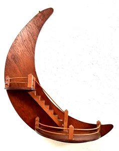 1950s HANDCRAFTED WOOD "STAIRWAY TO THE STARS" COLLECTIBLE FOLK ART MOON (101) - Picture 1 of 5