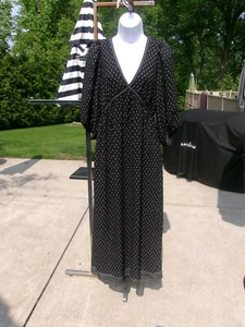 NWT MAX STUDIO BLACK FLORAL PRINT FEMINE MAXI DRESS L $178 - Picture 1 of 1