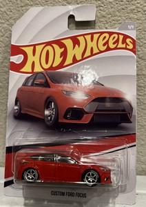 Hot Wheels Ford Focus RS Red  With Custom Card with real riders tampos edition
