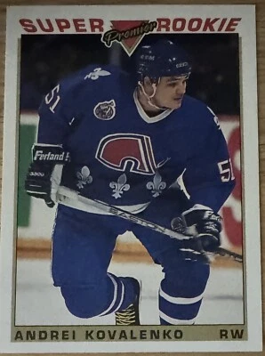 1993-94 Topps Premier - #124 Andrei Kovalenko Super Rookie Quebec Nordiques - Image 1 of 2