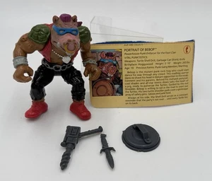 BEBOP Soft Head 100% Completo Teenage Mutant Ninja Turtle TMNT 1988 + Tarjeta de Archivo - Imagen 1 de 8